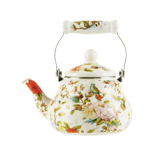 Screenshot 2026-02-02 at 17.08.28 Vintage thick enamel enamel pot European enamel teapot ,Pottery handle, birds singing -2.0L