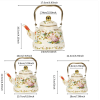 Vintage thick enamel enamel pot European enamel teapot, (Antique gold / handled floral clock),Ancient clock flowers and bird-2.5L,