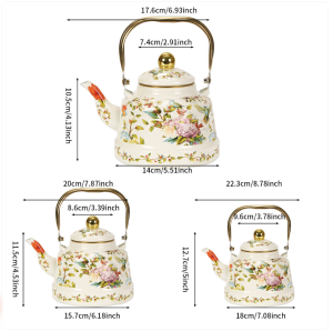 Screenshot 2026-02-02 at 20.23.19 Vintage thick enamel enamel pot European enamel teapot, Ancient clock flowers and bird-1.7L