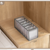 Clothing and Pants Storage Box for Home Wardrobe Drawer Organization, Stackable Storage Solution for Socks, Underwear, Bras  11 grid socks box (32*12*12)-Grey
