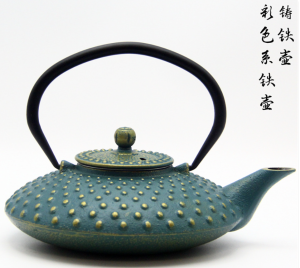 Japanese Iron Pot Enamel Coated Cast Iron Pot Retro Teapot Export Colorful Cast Iron Pot Boiling Water Teapot Handmade  800ml flat big tin pot [with tea filter]