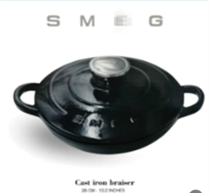 Smeg 26CMsmeg Seafood Pot Enamel Pot Household Cast Iron Pot Gas Stove Induction Cooker Universal,  2.2L-Off / white