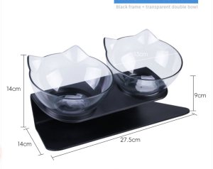 Transparent double bowl (black