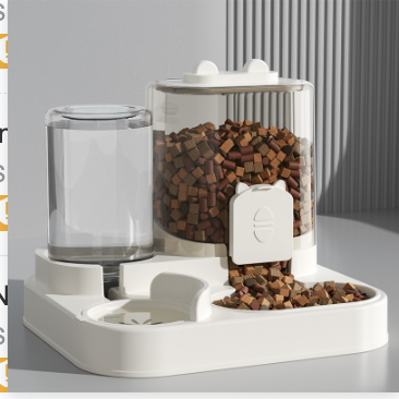 New cat feeder dry and wet separate cat bowl sealed food storage two-in-one dog bowl water food integrated feeder  Supreme Transparent Cat Ear Feeder