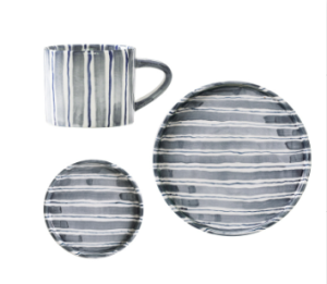 Nordic blue striped cup and saucer -200ML