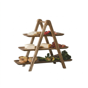 e Acacia Wood Tung Wood Three-Layer Vegetable Rack Wooden Tray Storage Rack Hot Pot Restaurant Food Finishing Kitchen Hotel three / layer pine