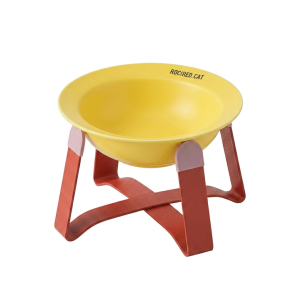gm UFO Cat Ceramic Pet Bowl BD Iron Frame Neck Protection UFO Canned Water Bowl High Shallow Mouth Universal Mcdonald's color combination pack