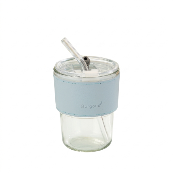 pc Transparent cup body blue leat-301—400ml