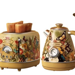 Gorgeous Vintage print   kettle  1.8l. plus  matching toaster stove [free grill]   {A favourite for Collectors or a gift item}