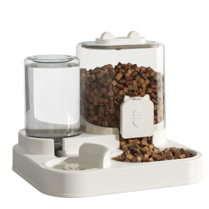 w New cat feeder dry and wet separate cat bowl sealed food storage two-in-one dog bowl water food integrated feeder Supreme Transparent Cat Ear Feeder
