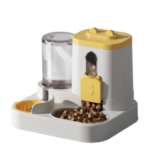 16 New Automatic Cat Feeder, Dog Bowl, Pet Bowl, Cat Bowl, Two-In-One Water Dispenser, Cat Bowl, Pet Supplies, Independent carton-Whale Gray
