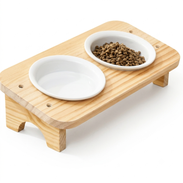 20 Double bowl ceramic cat bowl -970g