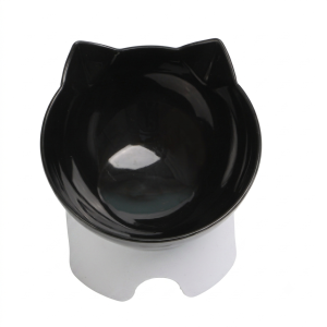 31 Cat Bowl-Black bowl + white base