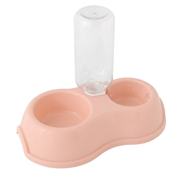 Cat Bowl dog bowl cat single Bowl non-slip cat bowl oblique mouth factory wholesale cross-border neck protection transparent Pet Bowl high leg  Orange double bowl with water bottle